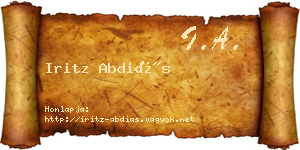 Iritz Abdiás névjegykártya